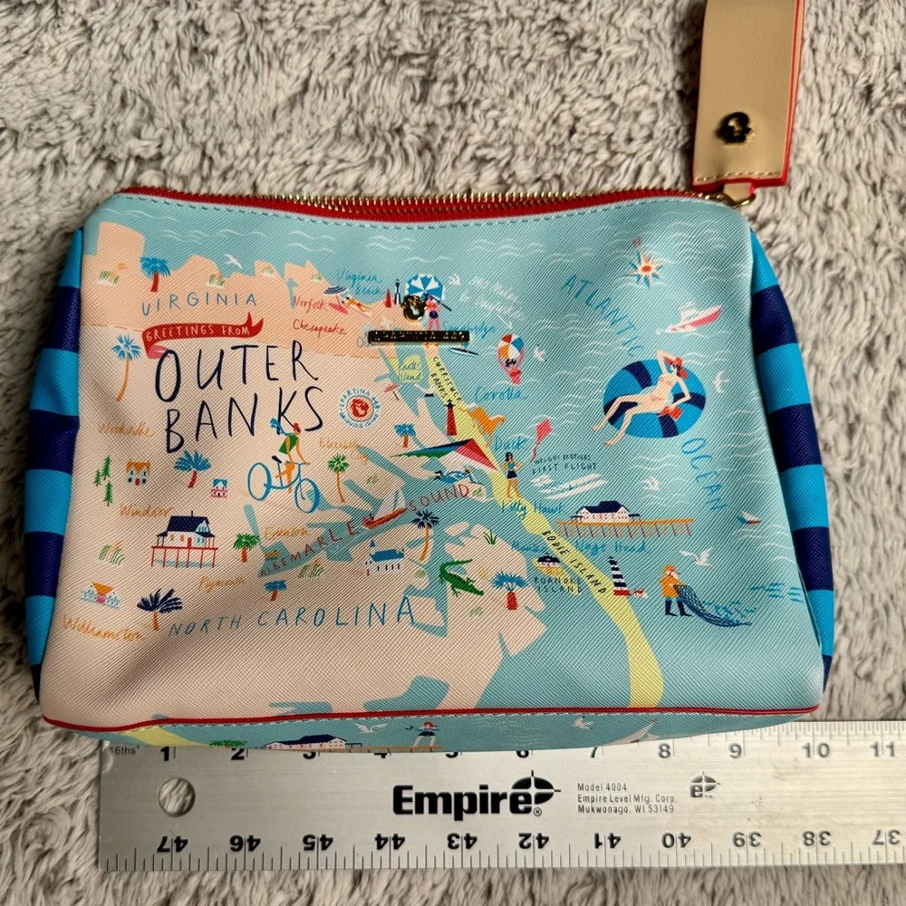 Spartina 449 Outer Banks Map Clutch - Blue and Tan - Picture 2 of 12